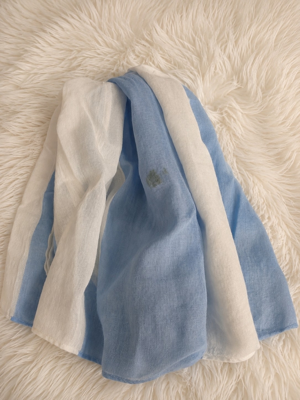 Dolce&Gabana Light Blue & White Striped Scarf - Picture 3 of 4